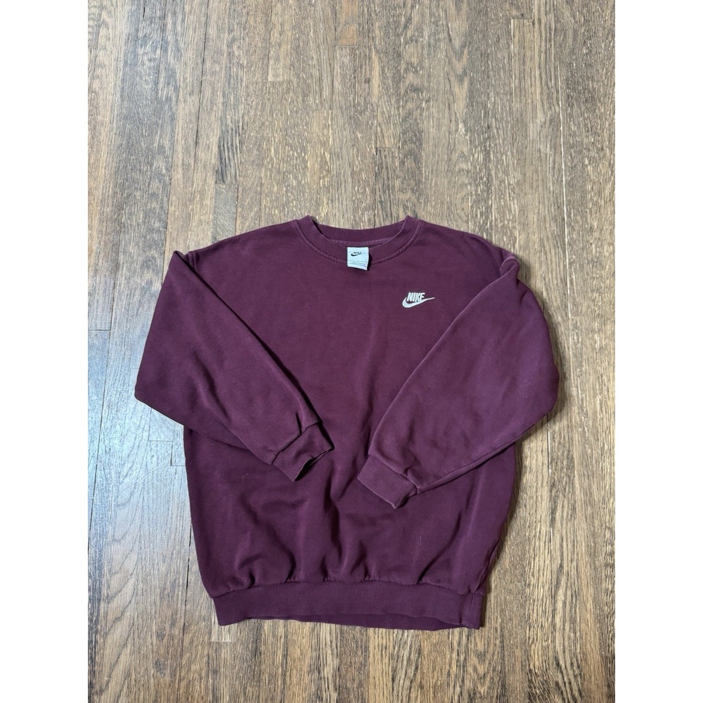 Nike Sportswear Maroon Crewneck Sweatshirt Mens Large Burgundy Embroidered